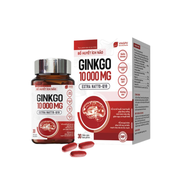Bổ huyết ích não GINKGO 10000mg EXTRA NATTO Q10 - Hộp 30 viên
