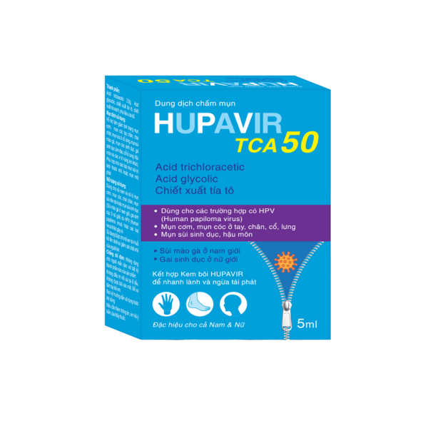 Dung dịch chấm Hupavir TCA50 - Chấm rụng mụn cóc, mụn sùi - Lọ 10mL