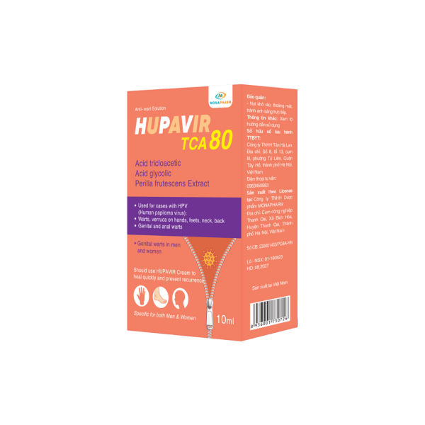Dung dịch chấm Hupavir TCA80 - chấm rụng mụn sùi, mụn cóc - Lọ 10mL