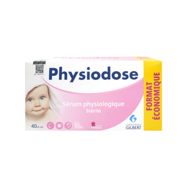 Nước Muối Sinh Lý Hồng Physiodose Gifrer Pháp Cho Trẻ Sơ Sinh - Hộp 40 ống 5mL