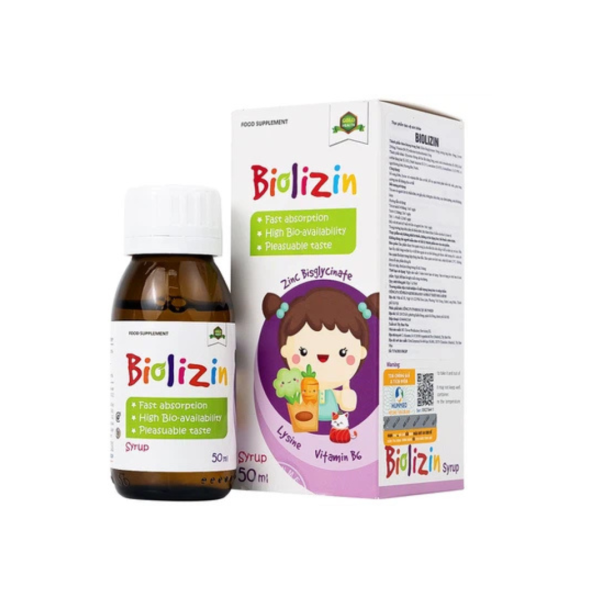 Kẽm Biolizin - Bổ sung kẽm cho cơ thể, tăng sức đề kháng - Lọ 50mL