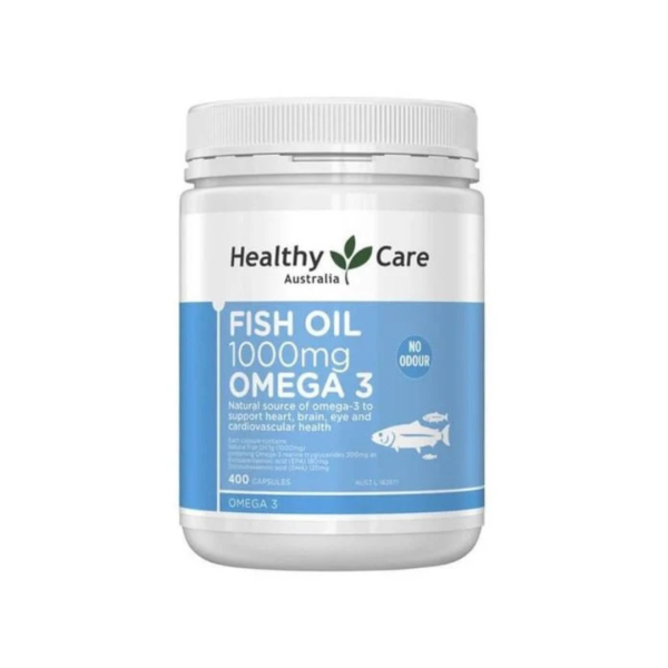 FISH OIL 1000mg Omega 3 Healthy Care - Giúp sáng mắt, bảo vệ tim mạch, tốt cho khớp - Hộp 400 viên