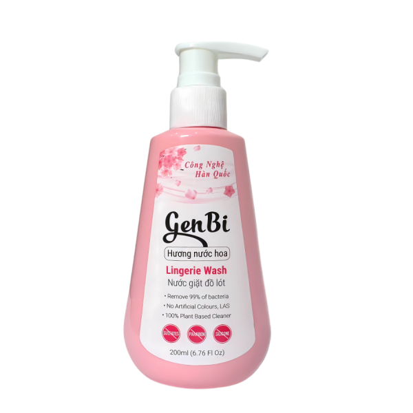 Nước giặt đồ lót thực vật Genbi hương nước hoa kháng khuẩn, không để lại vết ố vàng, an toàn cho da, 200 ml
