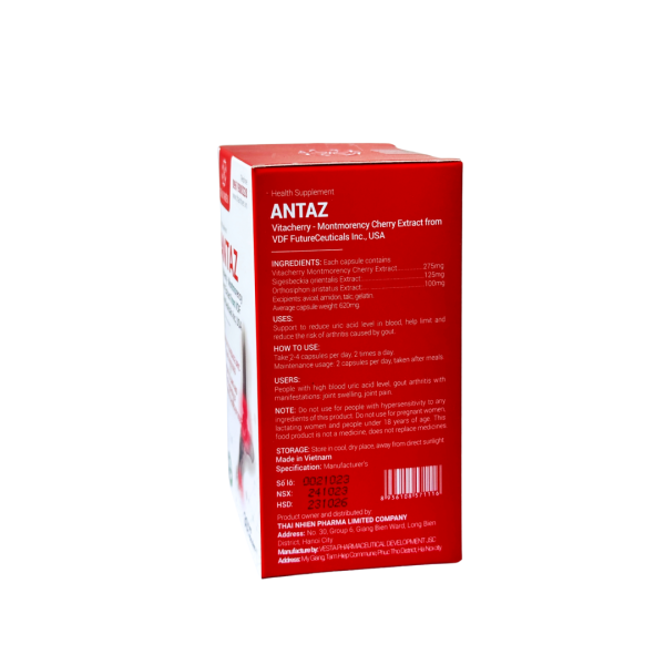 ANTAZ – Hỗ trợ giảm acid uric và đau nhức khớp do gout