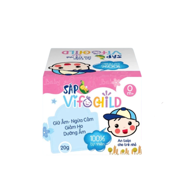 Sáp Vifochild-Hỗ Trợ Giữ Ấm, Giảm Ho, Ngừa Cảm Cho Bé Lọ 20g