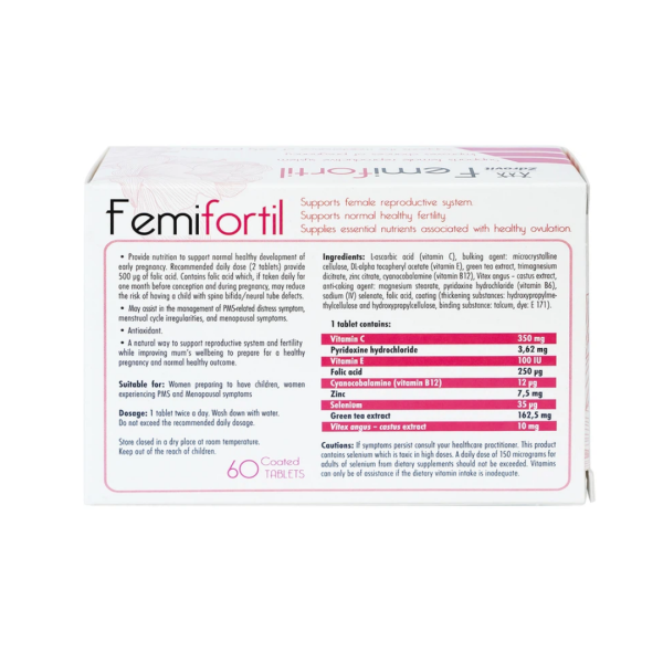 Viên uống Femifortil- Bổ sung Vitamin, khoáng chất và thảo dược cho phụ nữ mang thai (4 vỉ x 15 viên)