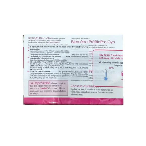 Men ACTIVA PREBIOPRO GYN 10 tỷ lợi khuẩn, hỗ trợ đào thải HPV - Hộp 30 viên