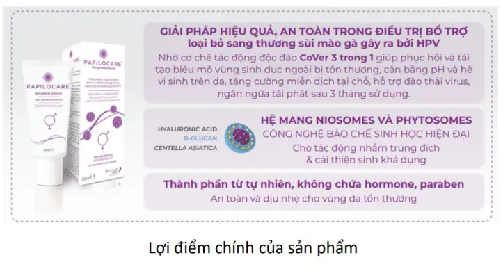 Cơ chế tác dụng của gel bôi papilocare
